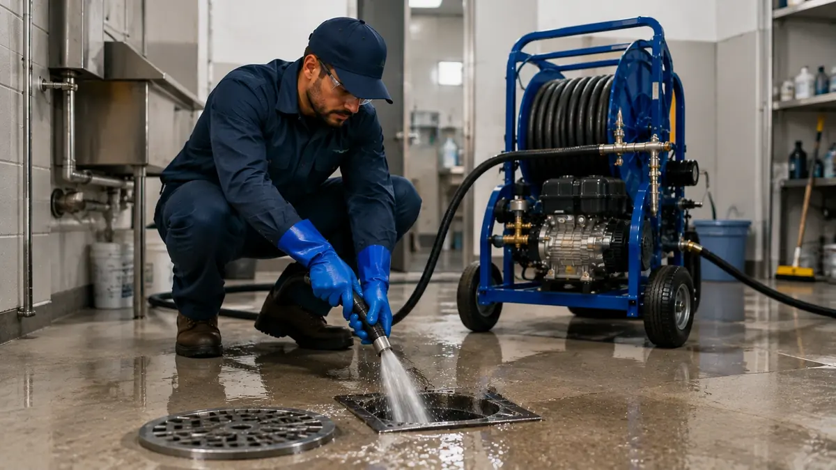 Floor Drain Hydro Jet Cleaning in Upland
