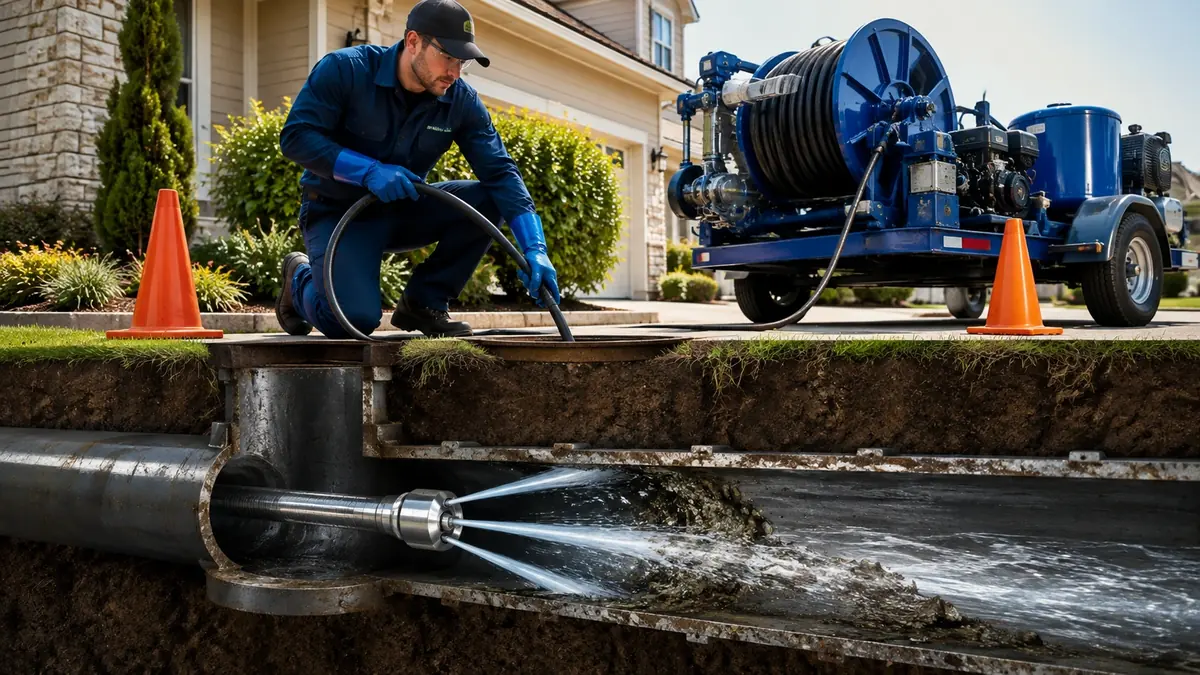Main Sewer Line Hydro Jet Cleaning in Upland