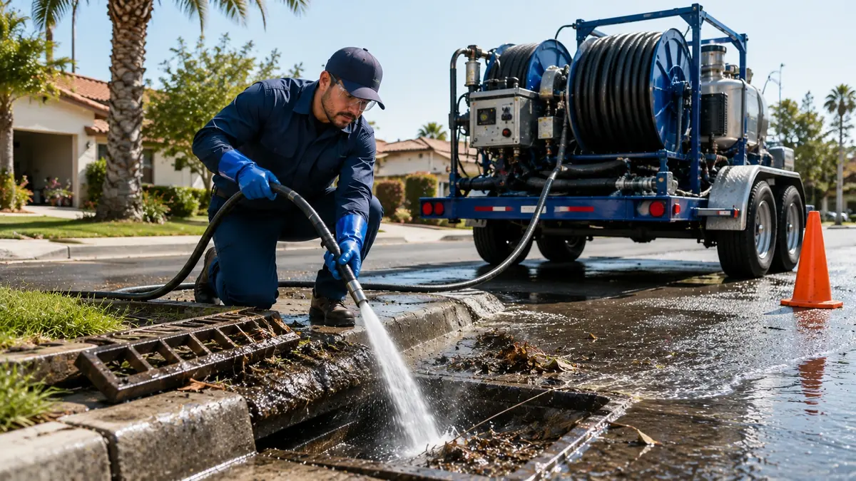 Storm Drain Hydro Jet Cleaning in Upland